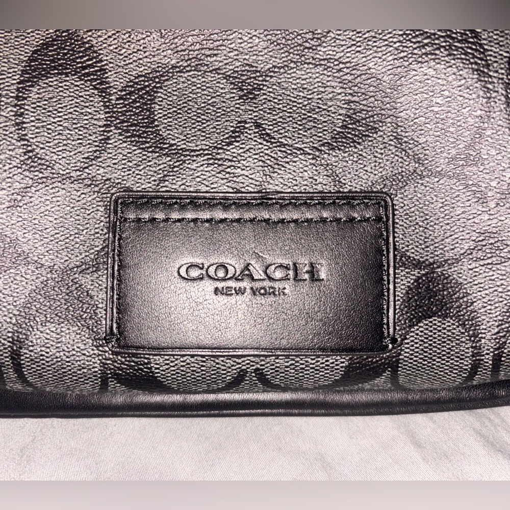 Coach track belt bag in signature canvas